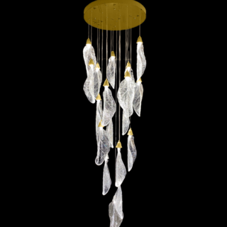 Gold Leaf Design LED Chandelier