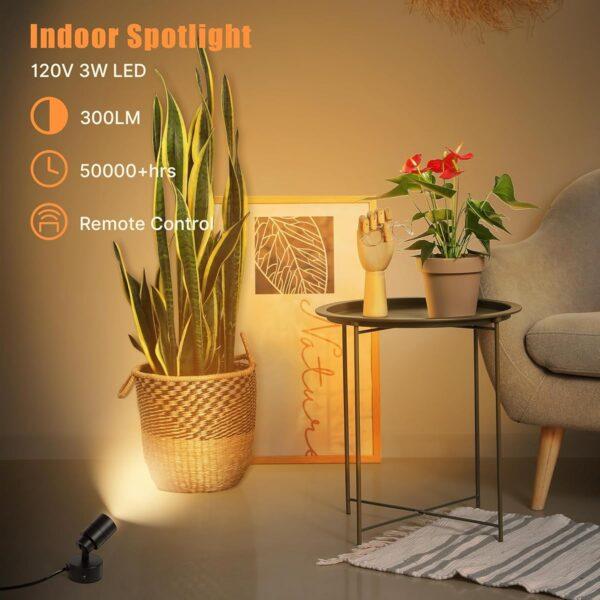 LED Gallery Spotlights with Dimmable, Timer & Remote, Adjustable 3000K/4000K/5000K  Indoor Accent Lights for Plants & Artwork - Image 6