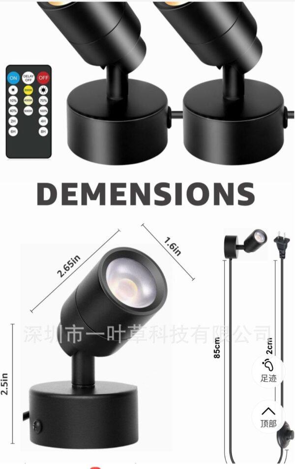 LED Gallery Spotlights with Dimmable, Timer & Remote, Adjustable 3000K/4000K/5000K  Indoor Accent Lights for Plants & Artwork - Image 3