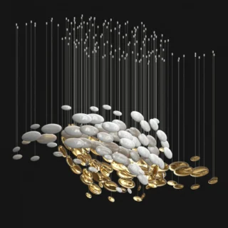 Egg Shell Glass LED Ceiling Chandelier