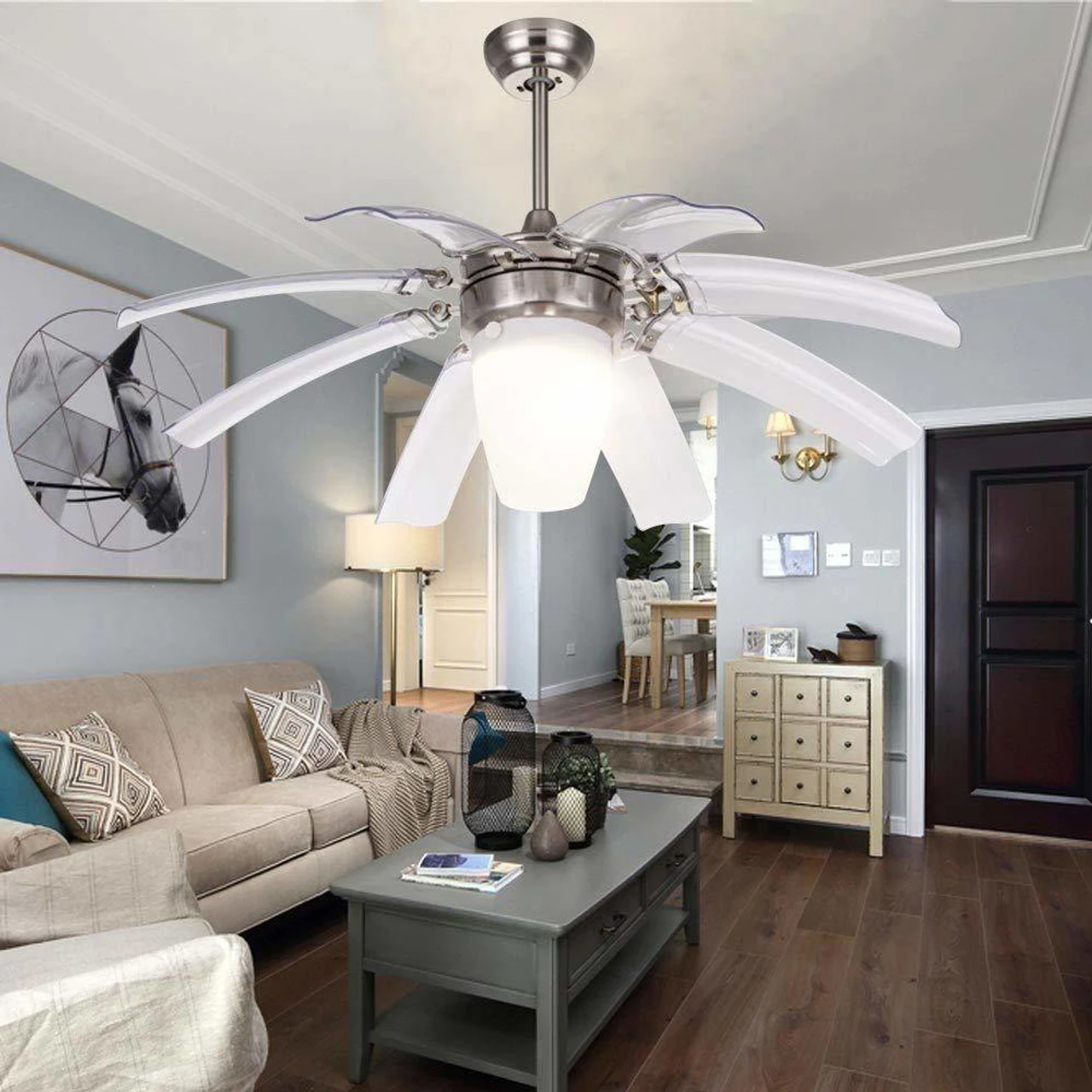 42 Inch Modern Ceiling Fan with LED Light, Remote Control & 8 ABS Blades - Image 4