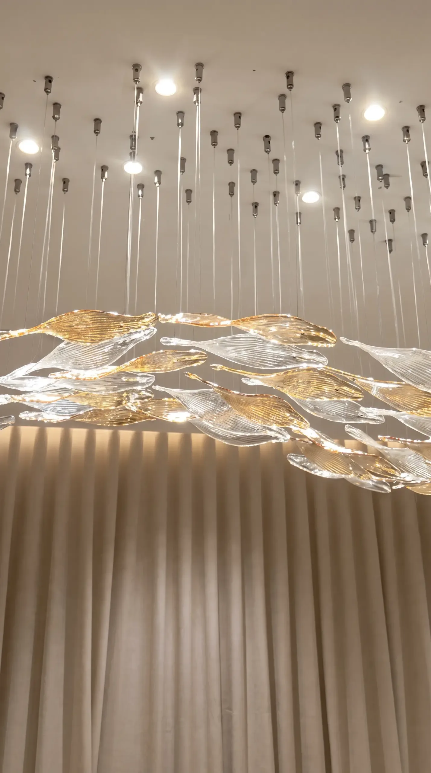 luxury chandelier – Gold & Clear Leaf Design - Image 4