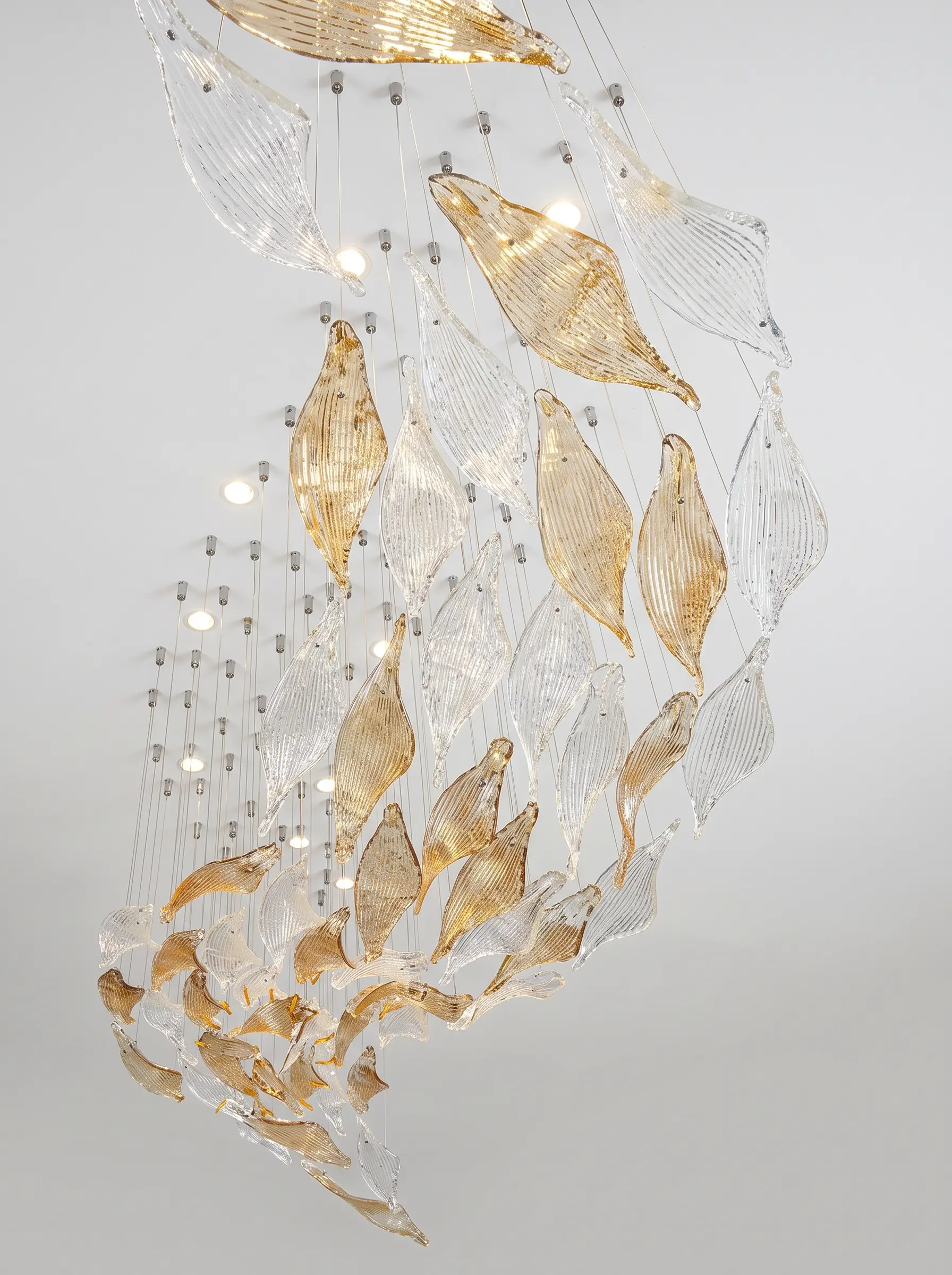 luxury chandelier – Gold & Clear Leaf Design - Image 6